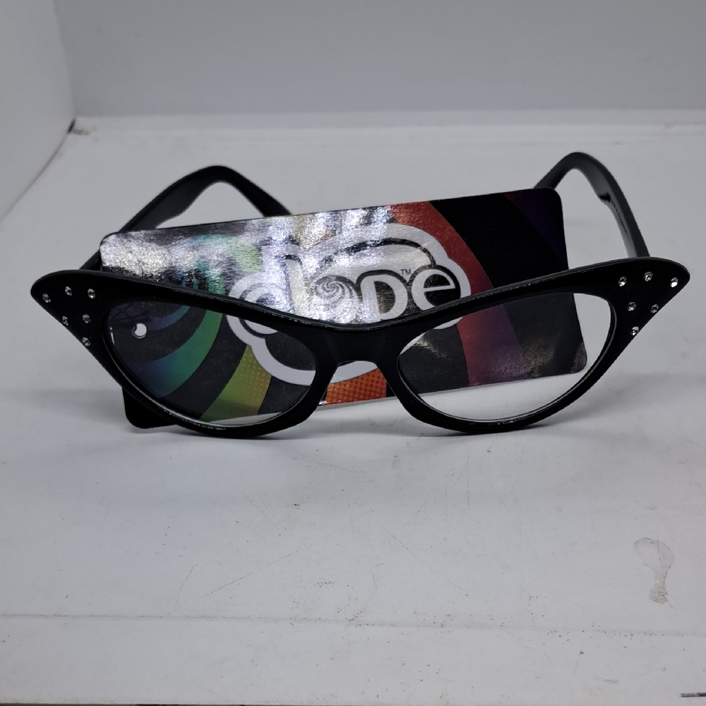 NWT Womens ELOPE Black Cat-Eye Glasses with Rhinestones